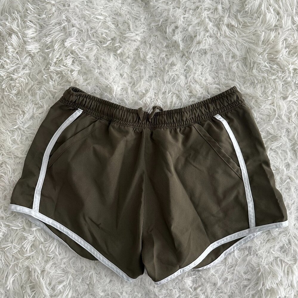 Aeropostale Women's Army Green Side Stripe Lounge Shorts - Size Small